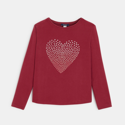 Avis T-shirt Grand Cœur violet fille OKAIDI 1