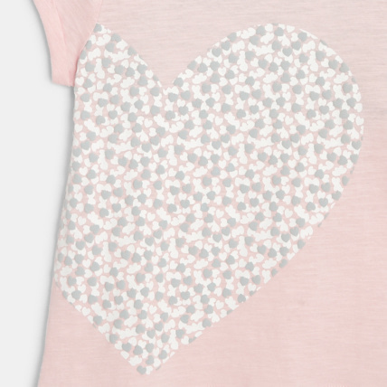 Avis T-shirt motif petits cœurs 2 en 1 rose fille OKAIDI 3