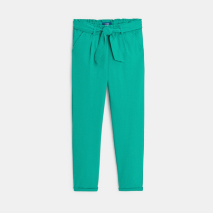 Avis Pantalon carrot en coton vert fille OKAIDI 2