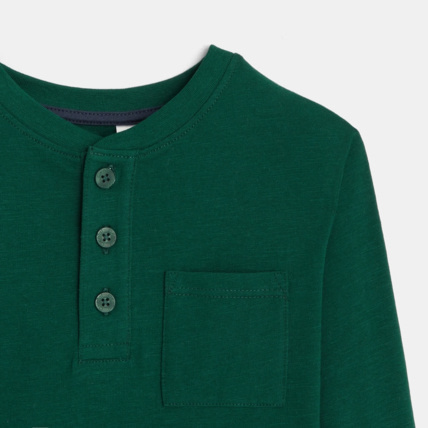 Avis T-shirt à col boutonné vert garçon OKAIDI 2