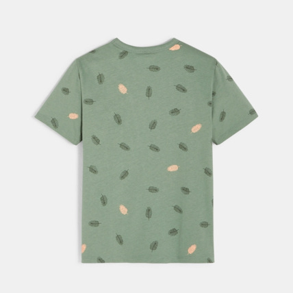 Avis T-shirt over size imprimé feuillage vert garçon OKAIDI 3