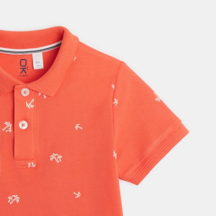 Avis Polo manches courtes imprimé orange garçon OKAIDI 3