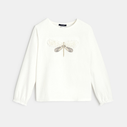 Avis T-shirt à motif libellule blanc fille OKAIDI 2
