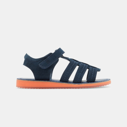 Avis Sandales mix matière cuir à scratch bleues garçon OKAIDI 1