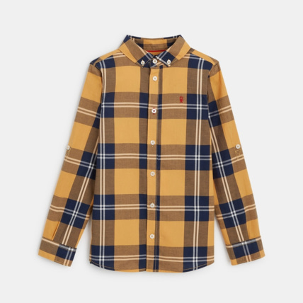Avis Chemise manches longues à carreaux jaune garçon OKAIDI 1