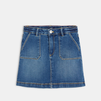 Avis Jupe courte en jean stretch bleue fille OKAIDI 1