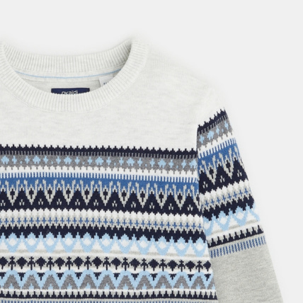 Avis Pull en jacquard scandinave blanc garçon OKAIDI 3