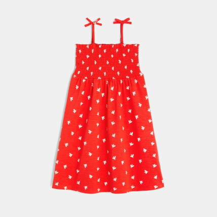 Avis Robe à smocks imprimée rouge fille OKAIDI 2