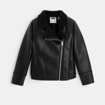 Avis Blouson zippé en faux cuir doublé noir fille OKAIDI 1