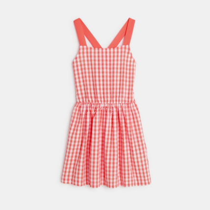 Avis Robe à bretelles à carreaux rouge fille OKAIDI 2
