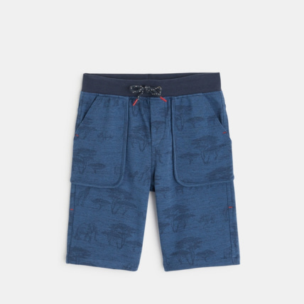 Avis Bermuda en molleton imprimé motif savane bleu garçon OKAIDI 1