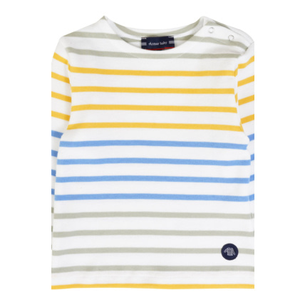 Avis Marinière tricolore Baby - coton épais - Milk/Dorure/Lobelia/Oyat ARMOR-LUX 3
