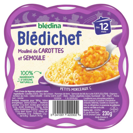 Avis BLEDICHEF Mouliné de carottes et semoule Blédina 1