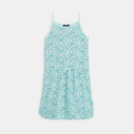 Avis Robe à fines bretelles en jersey turquoise fille OKAIDI 1