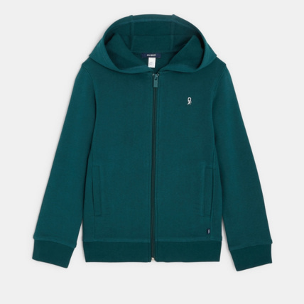 Avis Sweat-shirt uni à capuche vert garçon OKAIDI 1