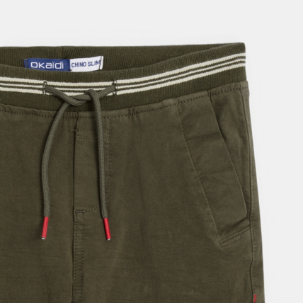Avis Pantalon cargo en toile unie vert garçon OKAIDI 3
