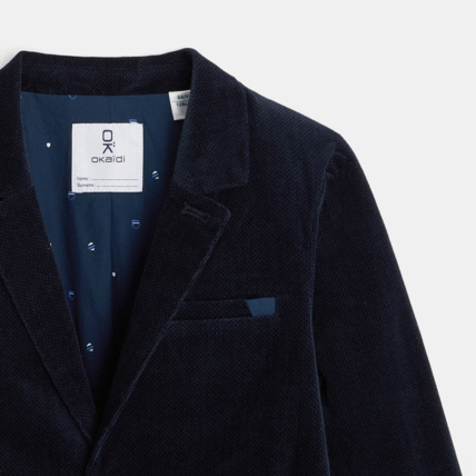 Avis Veste en velours fantaisie uni bleu garçon OKAIDI 3