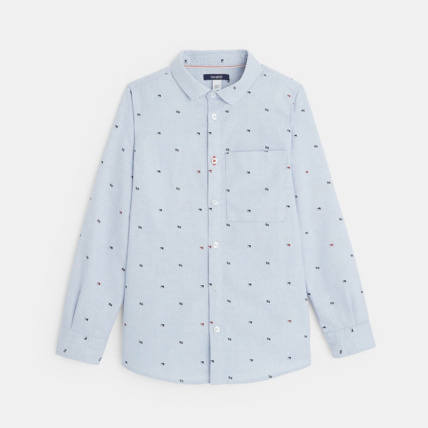 Avis Chemise Oxford à petits motifs turquoise garçon OKAIDI 2