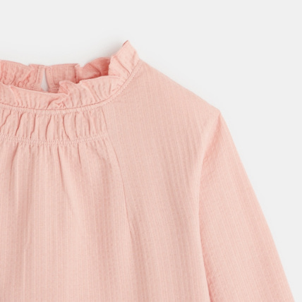 Avis Blouse unie à col volanté rose fille OKAIDI 3