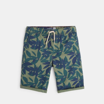 Avis Bermuda toile imprimé camouflage vert garçon OKAIDI 1