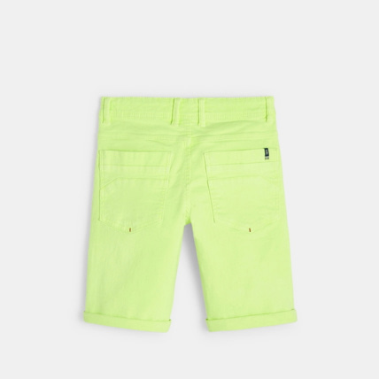 Avis Bermuda slim en toile hyperstretch fluo jaune garçon OKAIDI 4