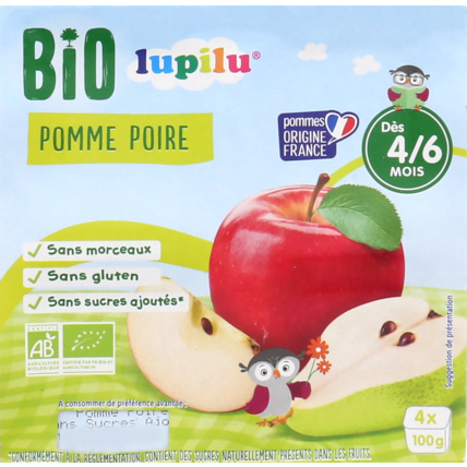 Avis Compotes bébé Bio - Pomme, poire lupilu® 1