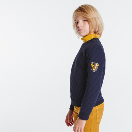 Avis Sweat-shirt col rond à effet rayé bleu garçon OKAIDI 1