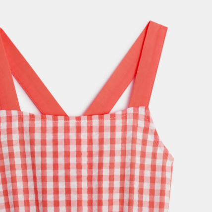 Avis Robe à bretelles à carreaux rouge fille OKAIDI 3