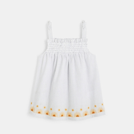 Avis Blouse rayée à bretelles grise fille OKAIDI 1