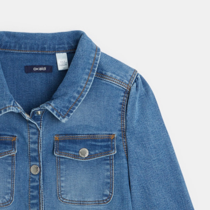 Avis Robe-chemise en jean délavé bleue fille OKAIDI 4