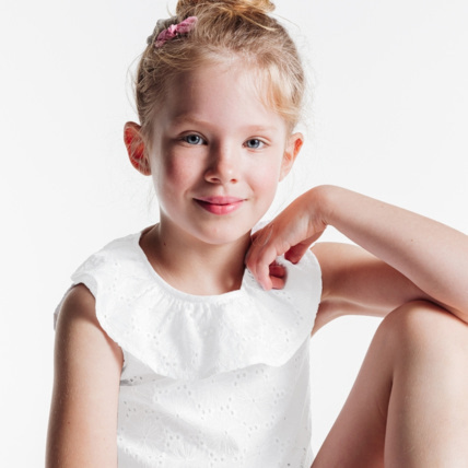 Avis Top en broderie anglaise blanc fille OKAIDI 1