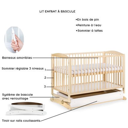Avis Lit à barreaux bébé à bascule HENRY KLUPS 7