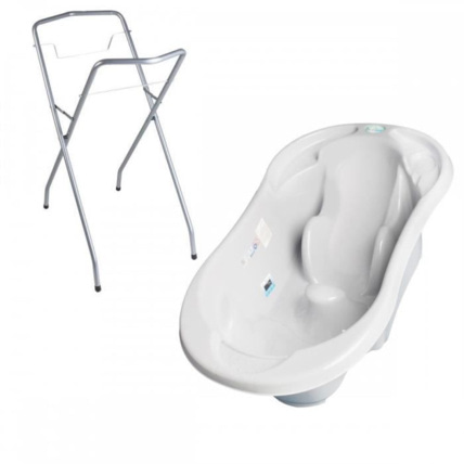Avis Baignoire bébé avec réducteur intégré Gris + Pied + Tuyau Mon Mobilier Design 1