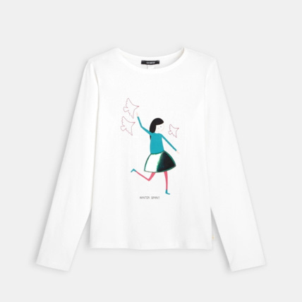 Avis T-shirt coton bio stretch mademoiselle vert fille OKAIDI 2