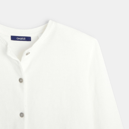Avis Cardigan dos plissé blanc fille OKAIDI 2