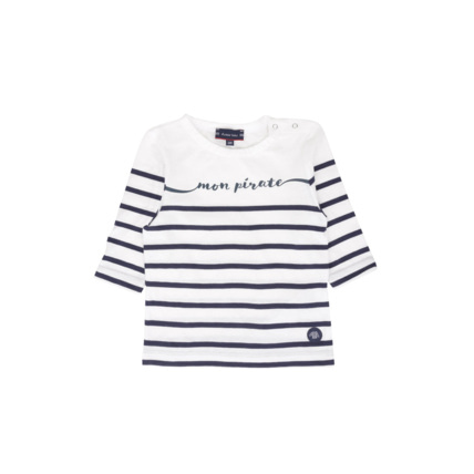 Avis Marinière "mon pirate" Baby - coton léger - Milk/Marine Deep ARMOR-LUX 1
