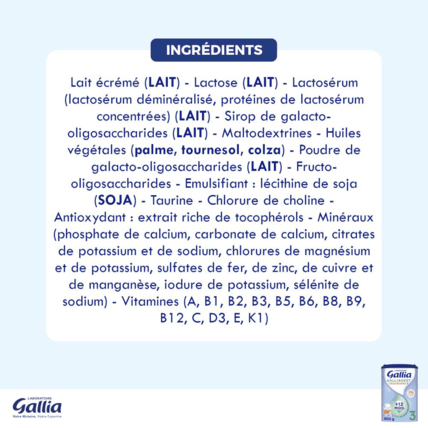 Avis Lait Galliagest Croissance 3 Laboratoire Gallia 7
