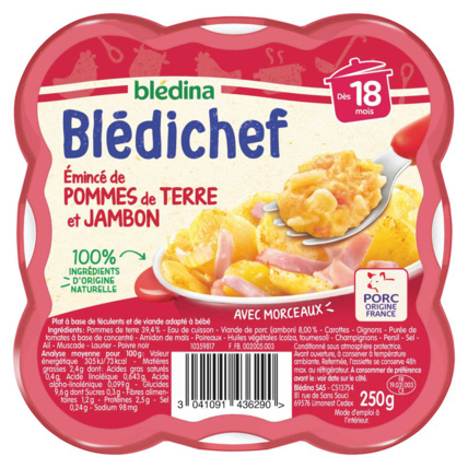 Avis BLEDICHEF Emincé de pommes de terre et jambon Blédina 1