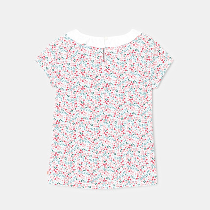 Avis T-shirt imprimé à col collerette rose fille OKAIDI 4