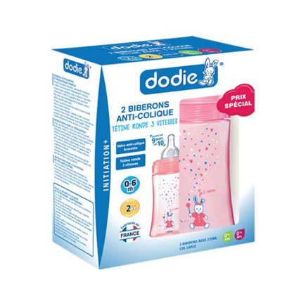 Avis Coffret de 2 biberons anti-colique INITIATION+ 270 ml DODIE 1