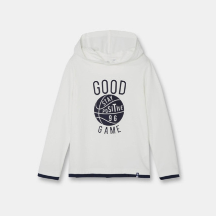 Avis T-shirt à capuche blanc garçon OKAIDI 1