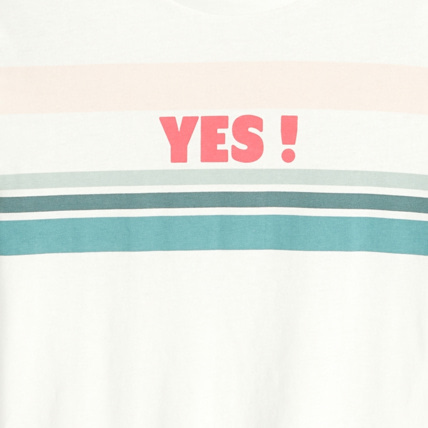 Avis T-shirt à message blanc fille OKAIDI 3