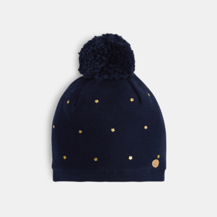 Avis Bonnet étoilé à pompon interchangeable bleu fille OKAIDI 2