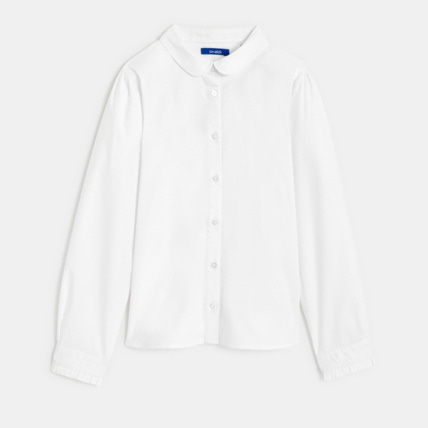 Avis Chemise unie col Claudine blanche fille OKAIDI 1
