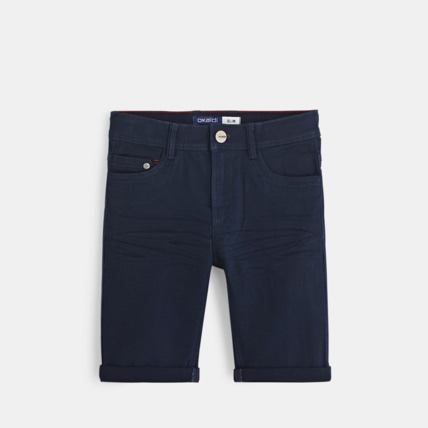 Avis Bermuda slim en toile hyper-stretch bleu garçon OKAIDI 2