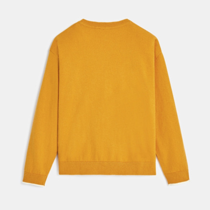 Avis Pull en maille fine motif chaton jaune fille OKAIDI 4