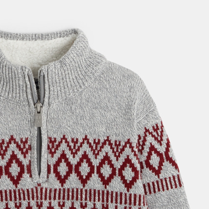 Avis Pull camionneur à col montant zippé beige garçon OKAIDI 2