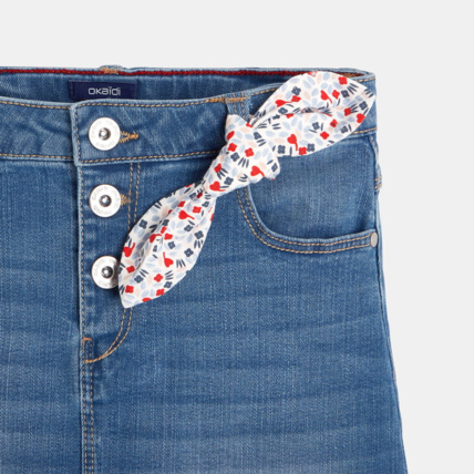 Avis Jupe courte en jean à boutons bleue fille OKAIDI 5