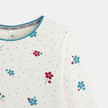 Avis Pyjama 2 pièces en jersey petites fleurs beige fille OKAIDI 3