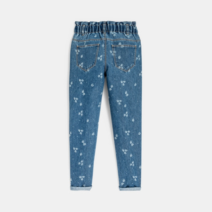 Avis Jean mom paper bag bleu fille OKAIDI 4